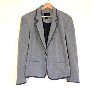 Mango herringbone elbow patch blazer